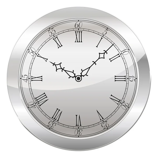 Analog Clock Isolated on a White Background — Stock Vector