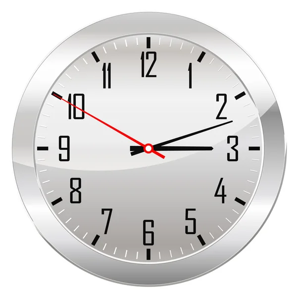 Analog Clock Isolated on a White Background — Stock Vector