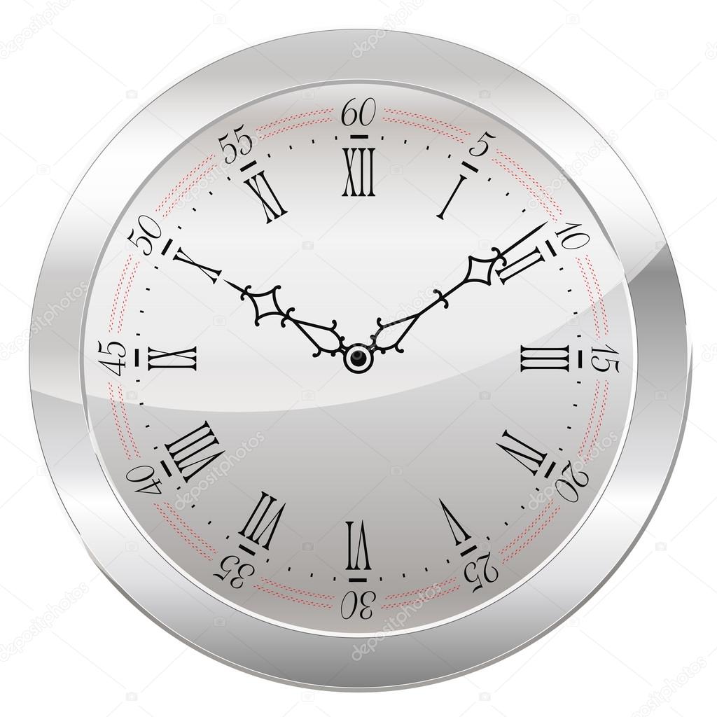 Analog Clock Isolated on a White Background