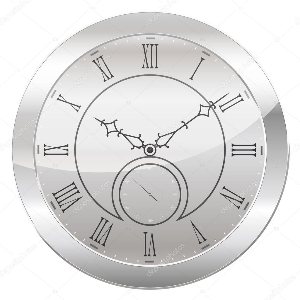 Analog Clock Isolated on a White Background