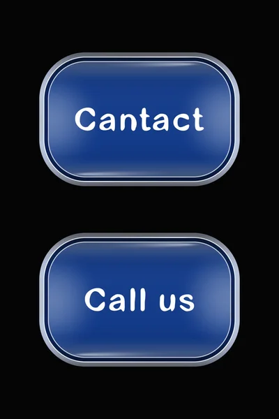 Boutons en verre modernes Contact Call — Image vectorielle