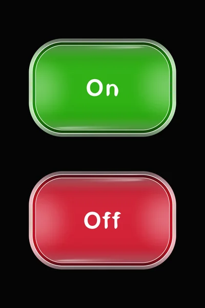 현대 유리에 오프 버튼 — 스톡 벡터