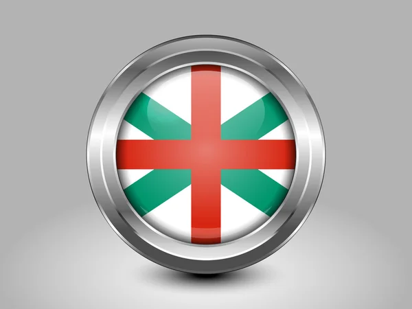 Flag of Bulgaria. Metal Round Icons — Stock Vector