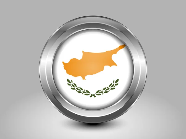 Прапор Кіпру. Круглі металеві значок — стоковий вектор