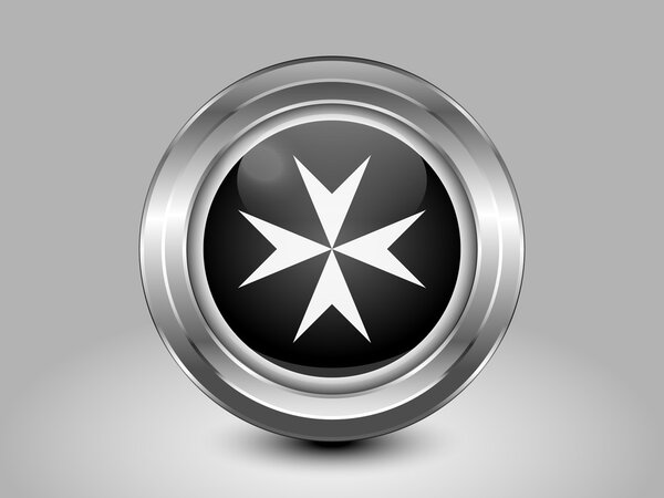 Flag of Malta. Metal Round Icon