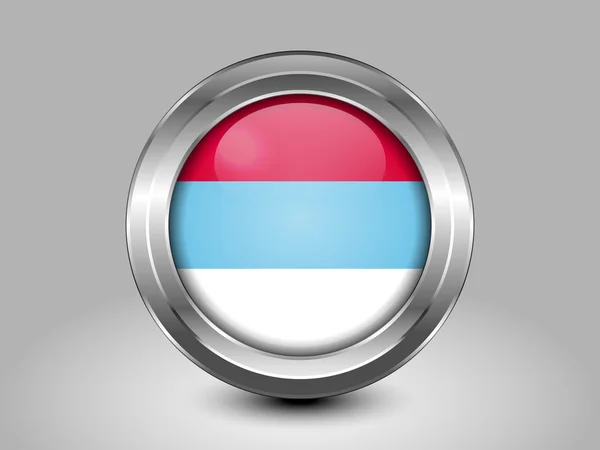 Bandiera del Montenegro. Icona rotonda in metallo — Vettoriale Stock