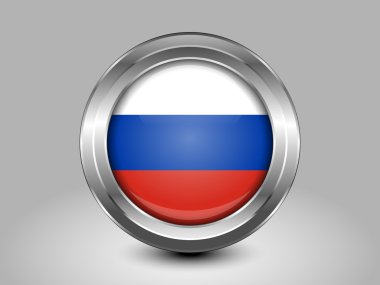 Rusya bayrağı. Metal yuvarlak simge