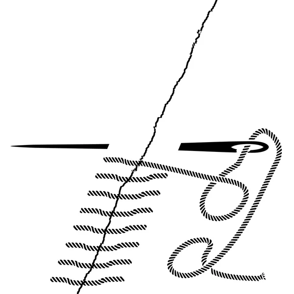 带螺纹针缝纫 — 图库矢量图片