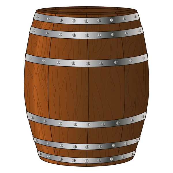 Wooden Barrel Vector — Stock Vector