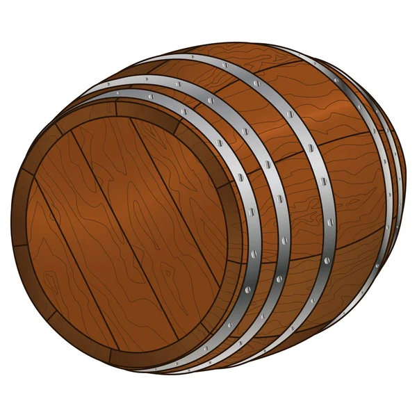 Vector barril de madera — Vector de stock