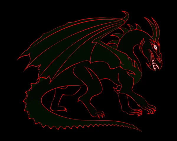 Dragon silhouet — Stockvector