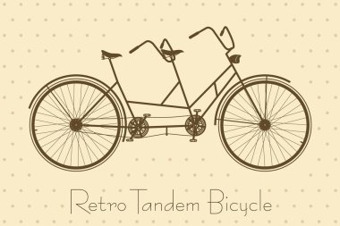 İki kişilik bisiklet Vintage kartı