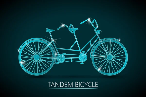 Tandem Bicycle Vector Background — Stock Vector