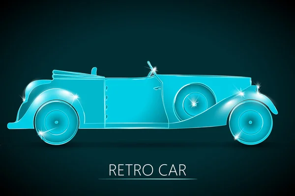 Ljusblå kulört mousserande Retro bil — Stock vektor