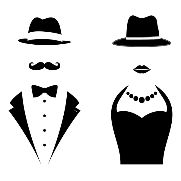 Symboles Gentleman et Lady — Image vectorielle