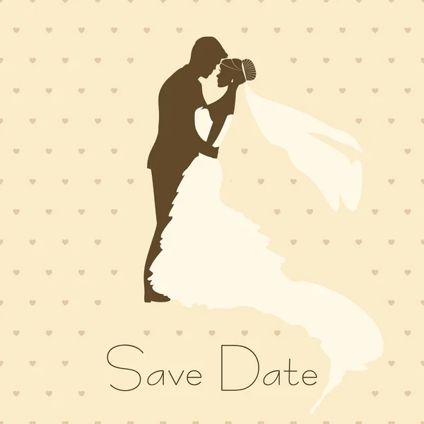 Bride And Groom in Vintage Style — Stock Vector