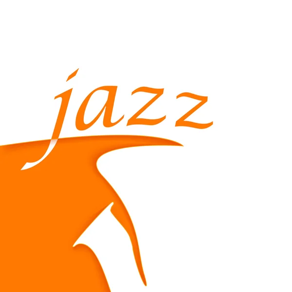 Jazz Logo Design. Forma de saxofone — Vetor de Stock