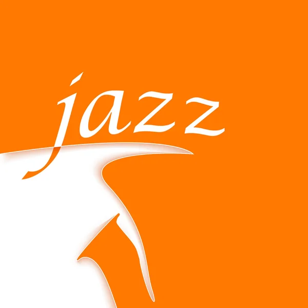 Jazz Logo Design. Forma de saxofón — Vector de stock