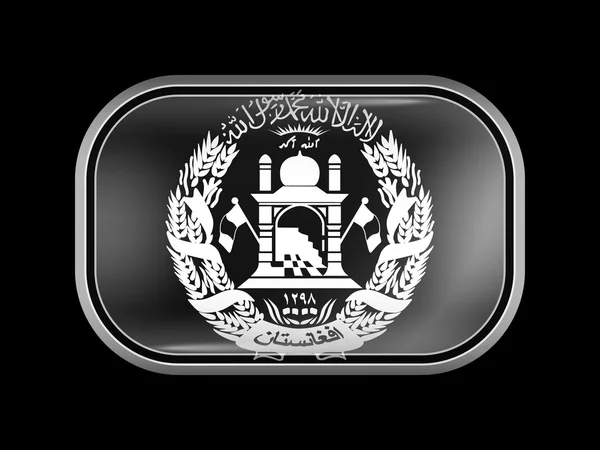 Bandeira do Afeganistão. Forma retangular com cantos arredondados — Vetor de Stock