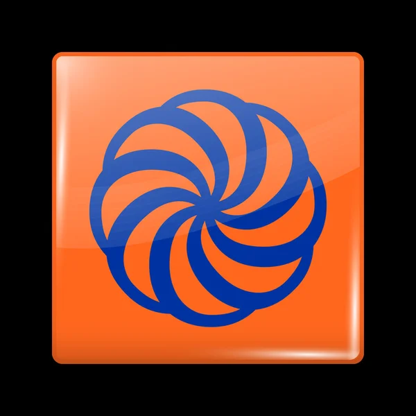 Vlag van Armenië. Glas pictogram Square Shape — Stockvector