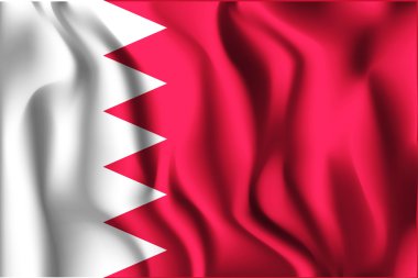 Flag of Bahrain. Rectangular Shape Icon