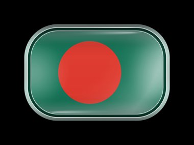 Flag of Bangladesh. Rectangular Shape with Rounded Corners