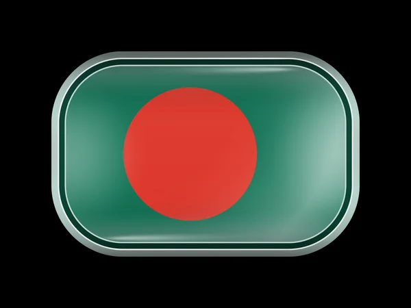 Bandeira de Bangladesh. Forma retangular com cantos arredondados — Vetor de Stock