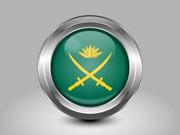 Bangladesh Army Flag. Metal Round Icon — Stockový vektor