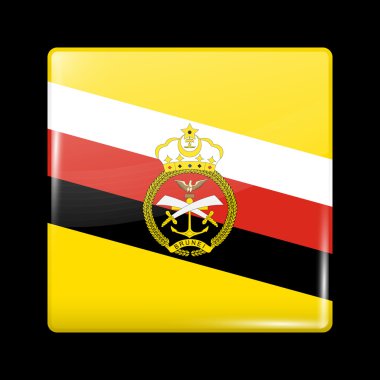 Brunei Army Ensign. Glassy Icon Square Shape clipart