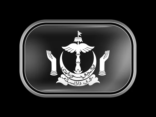 Brunei Wappen. rechteckige Form mit abgerundeten Ecken — Stockvektor