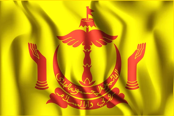 Παραλλαγή σημαία του Μπρουνέι. Κάλυψη των όπλων. Ορθογώνιο σχήμα εικονίδιο — Διανυσματικό Αρχείο