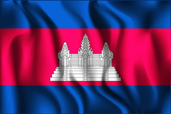 カンボジアの旗。四角形アイコン — ストックベクタ