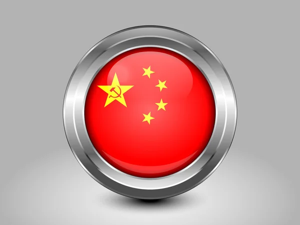 Флаг китайского варианта. Круглая икона — стоковый вектор