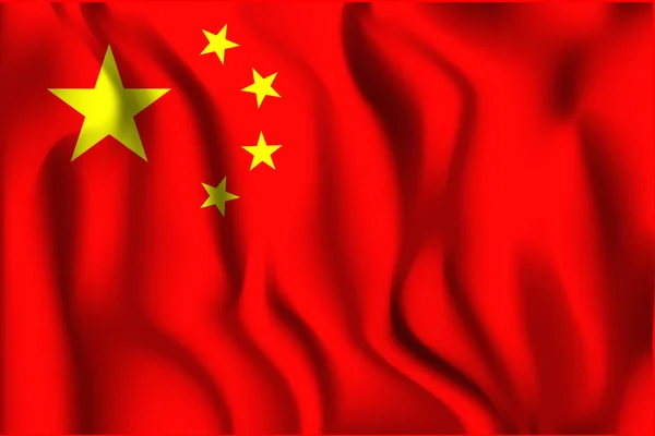 Флаг Китая. Икона прямоугольной формы — стоковый вектор