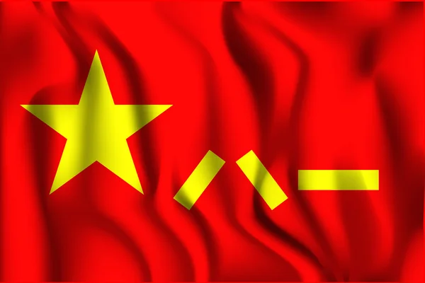 China-Flagge. Ikone rechteckiger Form — Stockvektor