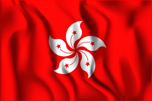 China Flag of Hong Kong. Rectangular Shape Icon — Stock Vector