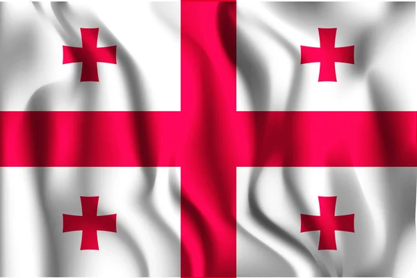 Bandeira da Geórgia. Ícone de forma retangular — Vetor de Stock