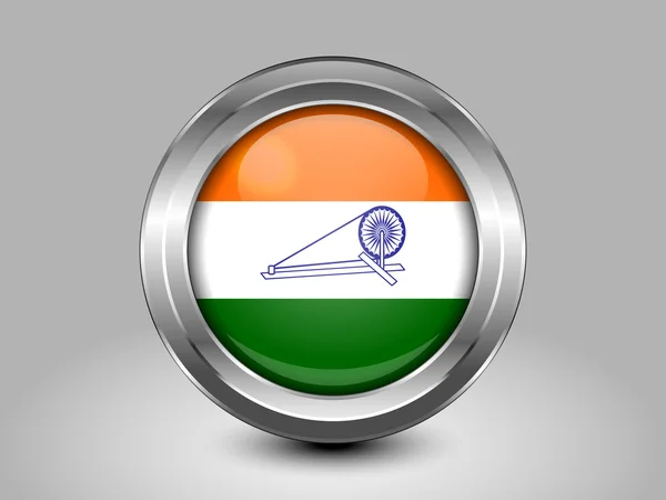 Hindistan Swaraj varyant bayrak. Metal yuvarlak simge — Stok Vektör