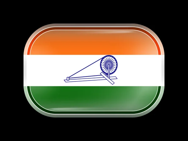 Indie Swaraj wariant flaga. Prostokątny kształt zaokrąglony róg — Wektor stockowy