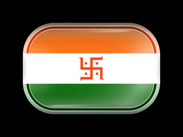 Jain Indie wariant flaga. Kształt prostokątny z zaokrąglonymi narożnikami — Wektor stockowy