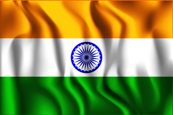 Indien Variant flagga. Rektangulär form ikonen — Stock vektor