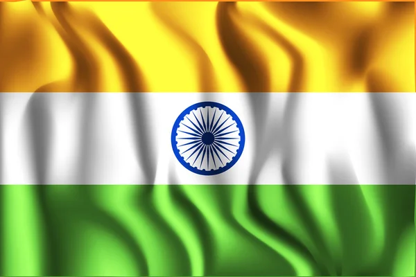Hindistan bayrağı. Dikdörtgen şeklinde simgesi — Stok Vektör