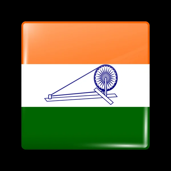 Hindistan Swaraj varyant bayrak. Camsı simgesi kare şekli — Stok Vektör