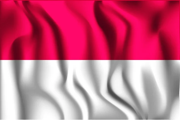 Flag of Indonesia. Rectangular Shape Icon — Stock Vector