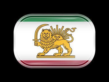 Variant Flag of Iran with Lion and Sun Emblem. Rectangular Shape