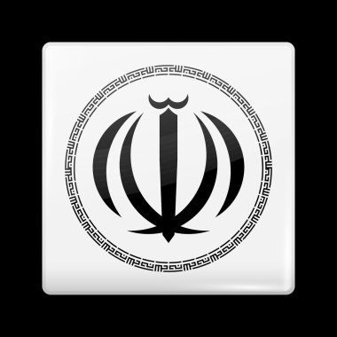 Iran Variant Emblems. Glassy Icon Square Shape