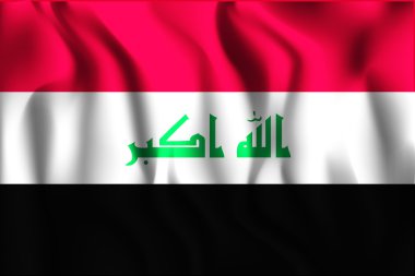Irak bayrağı. Dikdörtgen şeklinde simgesi