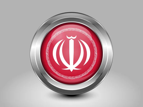 Iran Variant Emblems. Metal Round Icon — Wektor stockowy