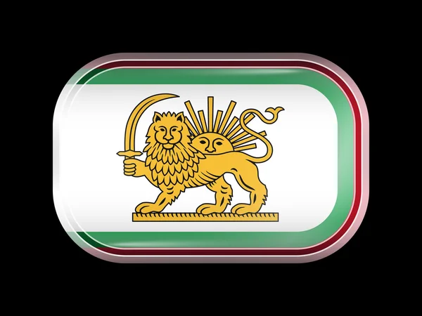 Variant Flag of Iran with Lion and Sun Emblem. Rectangular Shape — 图库矢量图片