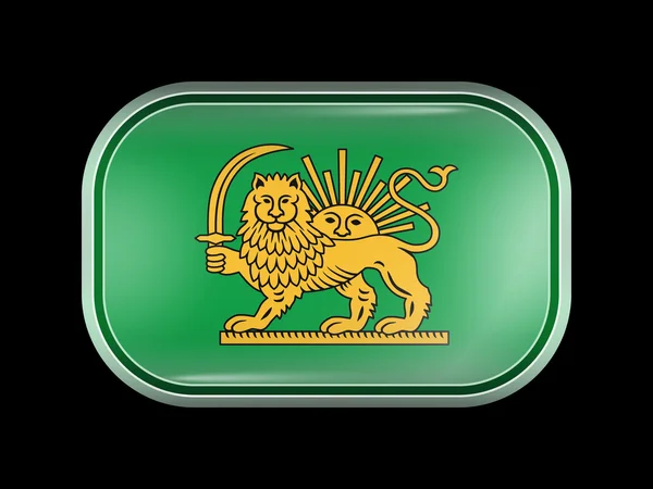 Variant Flag of Iran with Lion and Sun Emblem. Rectangular Shape — Stockový vektor